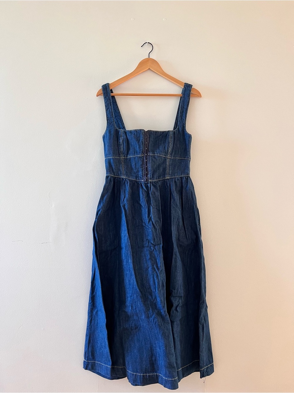 Reformation Tagliatelle Denim Midi Dress